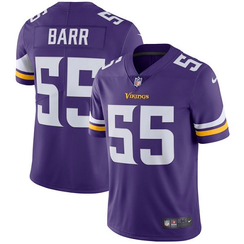 Minnesota Vikings #55 Limited Anthony Barr Purple Nike NFL Home Men Jersey Vapor Untouchable->youth nfl jersey->Youth Jersey